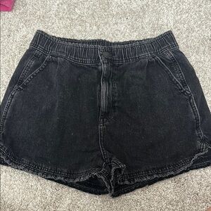 Aerie Black Jean Shorts Relaxed Fit